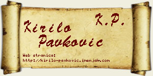 Kirilo Pavković vizit kartica